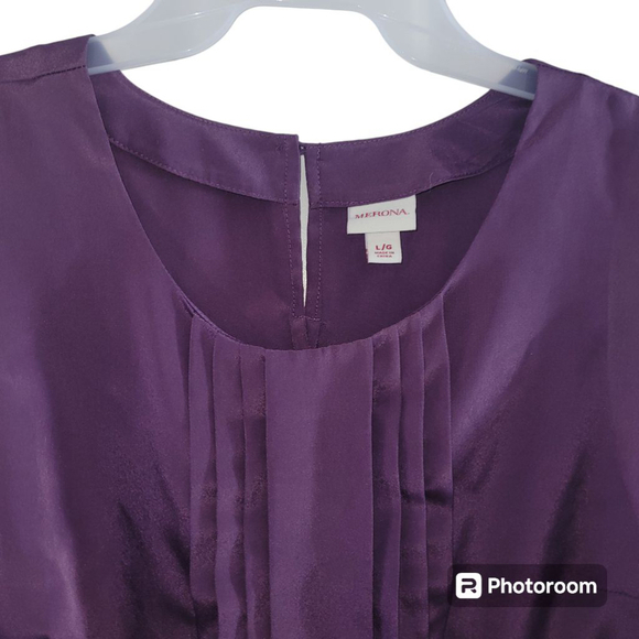 Women's Merona Purple Blouse Size L - Picture 4 of 9